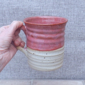 Jarra de cerveza, jarra de cerveza, jarra grande de pinta, cerámica hecha a mano, para café, té