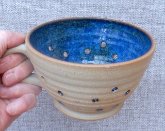 Berry bowl cup or colander drainer hand thrown in stoneware handmade pottery wheelthrown ceramic ready to ship