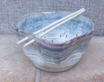 Noodle rice soup or cereal serving bowl in stoneware ceramic pottery handmade handthrown