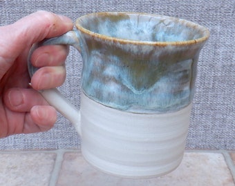 Coffee mug tea cup wheel thrown in stoneware handmade ceramic handthrown pottery ready to ship