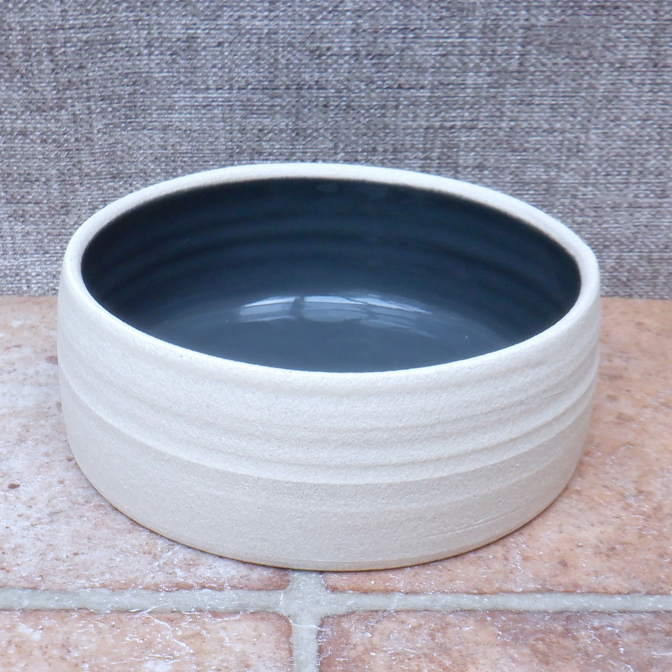 Custom Extra Large Dog Feeding Bowl Wheelthrown Stoneware Etsy