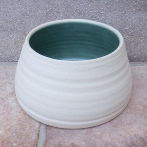 Custom small spaniel dog water bowl long eared ears dish hand thrown stoneware pottery wheelthrown ceramic handmade