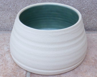 Spaniel water or food bowl small custom long eared dog ears dish hand thrown stoneware pottery wheelthrown ceramic handmade