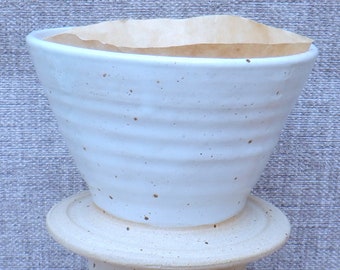 Coffee filter holder dripper pourover hand thrown stoneware pour over pottery handmade ceramic wheelthrown ready to ship