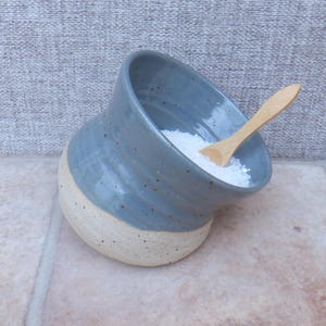 Salt pig holder or cellar hand thrown speckled stoneware ceramic handmade grey glaze