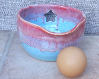 Egg separator bowl wheel thrown stoneware star handmade ceramic handthrown pottery ready to ship