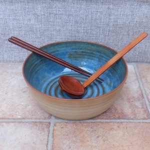 Extra large XL noodle soup ramen bowl extra large hand thrown in stoneware pottery ceramic handmade wheelthrown ready to ship