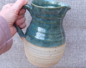 Milk jug wine pitcher hand thrown stoneware pottery wheelthrown ceramic handmade water ready to ship