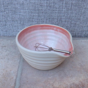 Salad dressing mixing pouring drizzle bowl egg whisking hand thrown stoneware pottery ceramic handmade