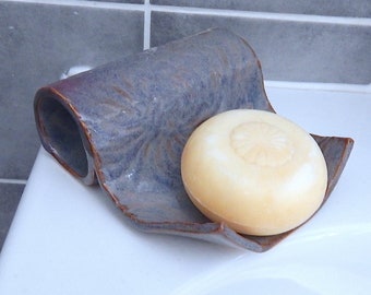 Soap dish handmade textured stoneware pottery ceramic soapdish ready to ship