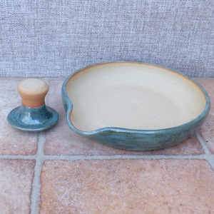 Pestle and mortar, spice and herb grinder stoneware hand thrown pottery ceramic handmade wheelthrown ready to ship
