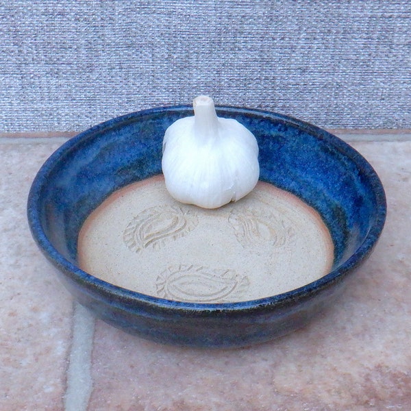 Knoblauch Reibe Schale Reibe Schale zum Brot tauchen Hand geworfen Steinzeug Keramik Keramik Handgemacht handgemacht versandfertig