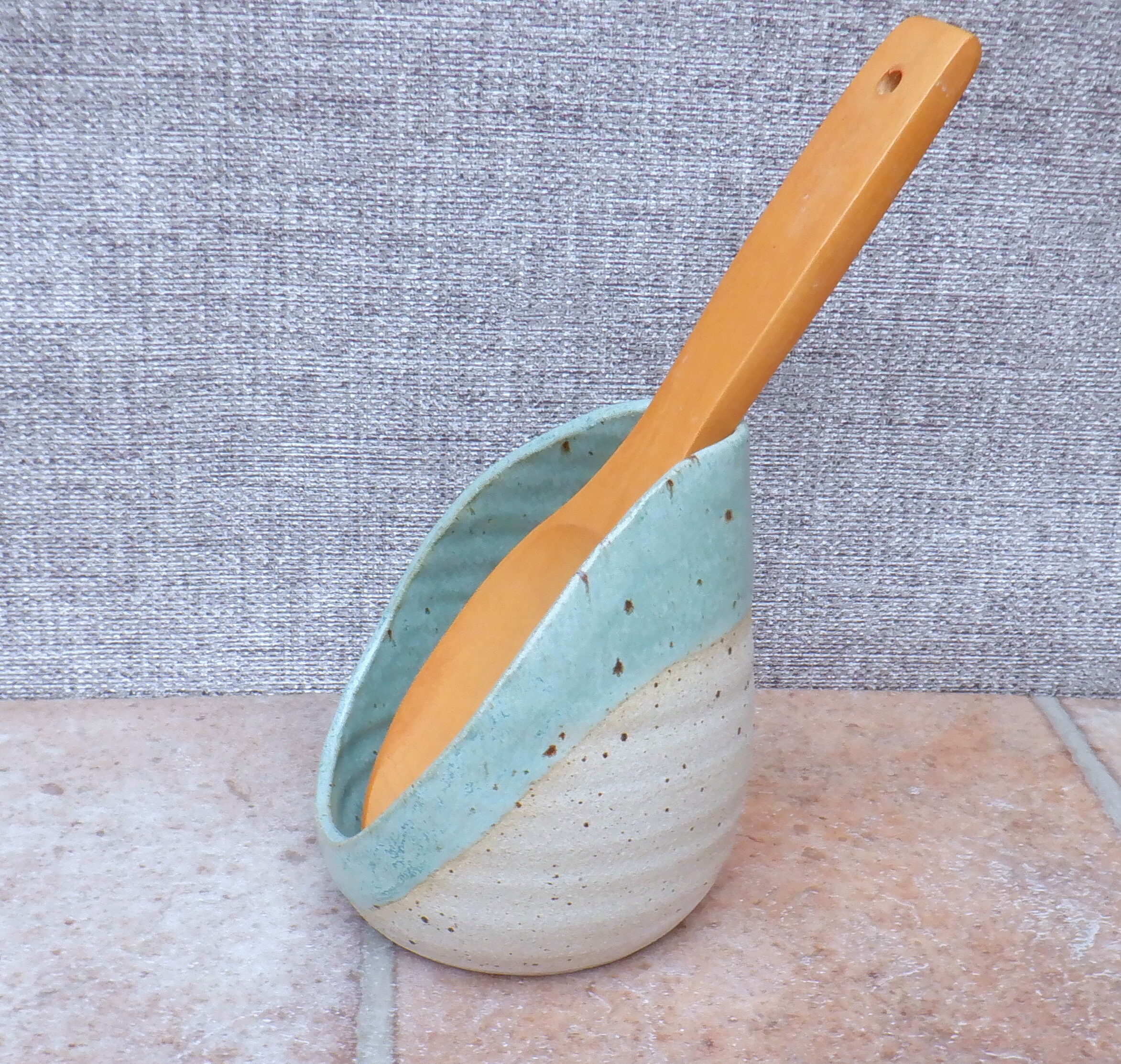 Repose-Cuillère Jeté à La Main Poterie Céramique Grès Cérame Repose-Roue Lancé Prêt Expédier