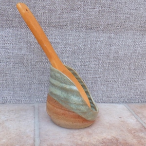 Spoon rest hand thrown stoneware pottery ceramic spoonrest handmade wheelthrown ready to ship