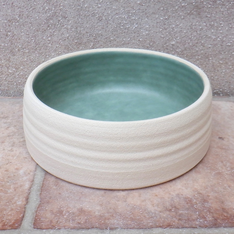 Custom Extra Large Dog Feeding Bowl Wheelthrown Stoneware Etsy