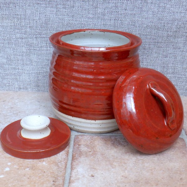 Gärglas 2,7 Liter Sauerkraut Topf Topf Kimchi Maker Hand geworfen Steinzeug handgemachte Keramik handgemachte Keramik bereit zu versenden