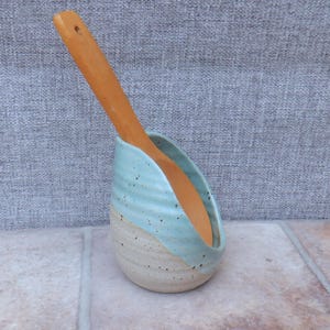 Spoon rest kitchen stand handthrown stoneware ceramic celadon glaze