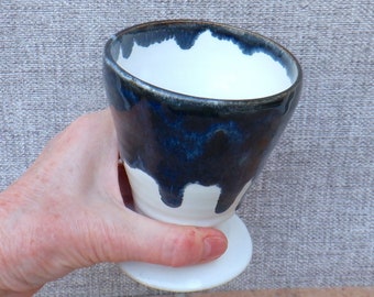 Wine goblet water cup hand thrown stoneware pottery ceramic handmade wheelthrown  ready to ship