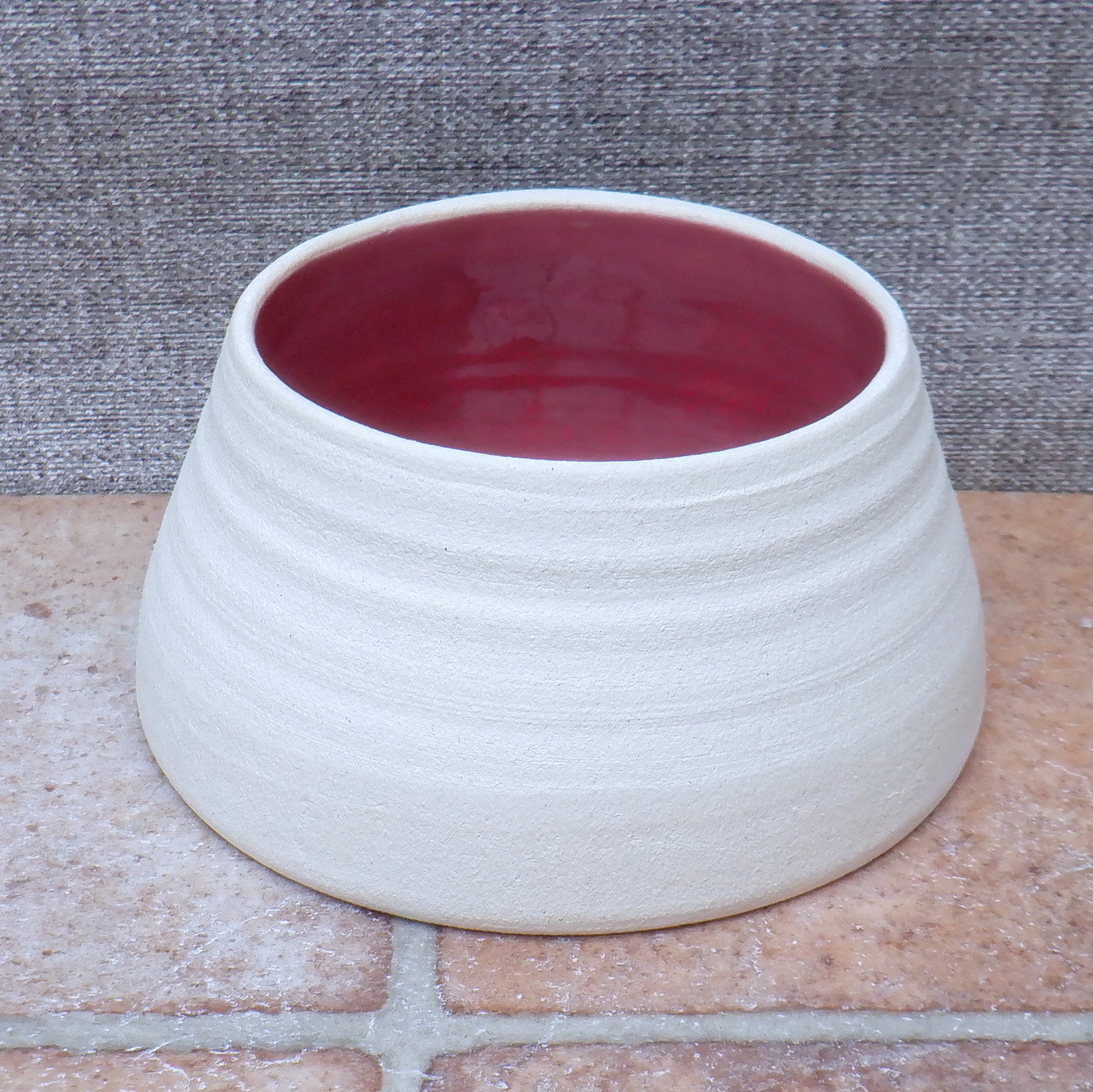 Custom handmade small cavalier spaniel dog long eared water food bowl stoneware ceramic