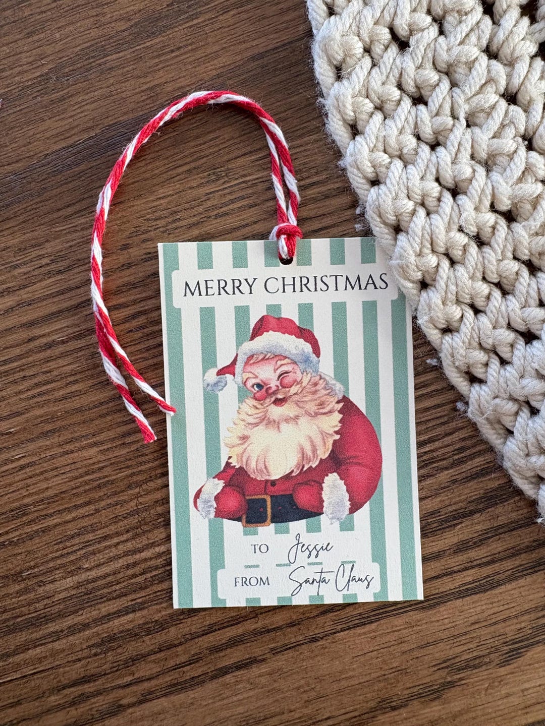 Editable Santa Christmas Gift Tags | Printable Canva Template (digital ...