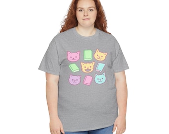 Cute Cat Design Unisex Tee, Fun Cotton T-Shirt for Cat Lovers, Gift for Birthdays, Everyday Casual Wear, Soft Graphic Top