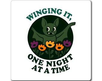 Whimsical Bat Magnet, Cute Decor for Fridge, Fun Gift for Halloween, Perfect for Bat Lovers, Adorable Home Accessory