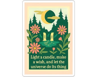 Whimsical Nature Kiss-Cut Stickers, Inspirational Decor, Journal Accessories, Laptop Stickers, Gift Ideas for Candle Lovers