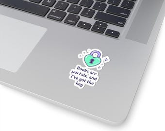 Books are Portals Kiss-Cut Stickers, Cute Book Lover Stickers, Library Gifts, Reading Enthusiast Decals, Literary Humor Stickers, [...]