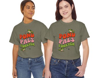 Pond Pals Forever T-Shirt | Cute Frog Graphic Tee, Unisex Cotton Tee, Gift for Nature Lovers, Animal Friends Shirt, Fun Summer Wear