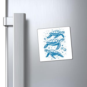 Ocean Turtle Magnets, Sea Life Decor, Ocean Lover Gift, Beach House Decor, Marine Animal Magnets, Eco-Friendly Home Accessory