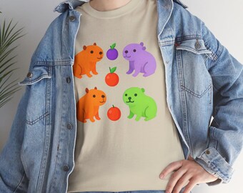Capybara Graphic Tee, Animal Lover Shirt, Unisex Cotton T-Shirt, Nature Wildlife Gift, Cute Rodent Top, Funny Zoo Tee
