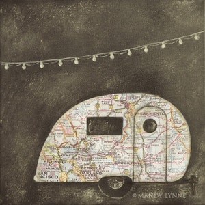 Vintage Airstream - 8"x8" art print