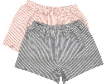 Bóxers de lino a juego para parejas: ropa de dormir de lino para él y para ella, regalo de ropa interior