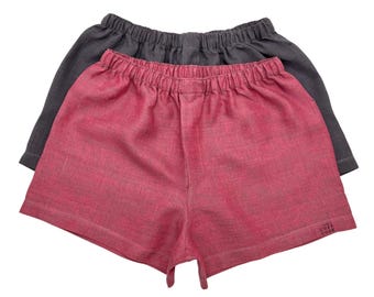 Bóxers holgados y cómodos, calzoncillos bóxer de lino jaspeado para hombre, tallas S a XXL, ropa interior de uso diario.