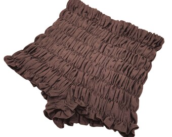 Pantalones cortos de lino marrón – Bloomers de verano con cintura fruncida en tonos tierra