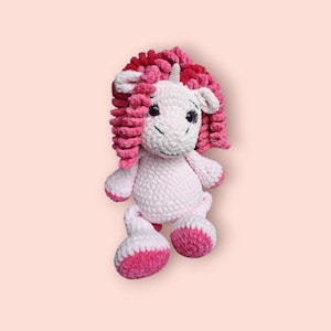 Crochet Unicorn Baby Shower Gift, Handmade Unicorn Plush Toy, Cute Stuffed Horse Doll, Nursery Room Decor, Whimsical Baby Girl Gift Idea