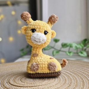 Crochet Giraffe Plush Inertia Toy, Handmade Stuffed Giraffe Soft Toy, Baby Giraffe Amigurumi, Giraffe Plushie Baby Gift, Giraffe Lover Gift