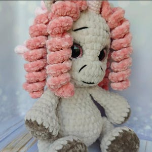 Stuffed Unicorn Plush, Handmade Crochet Unicorn Doll, Cute Unicorn Toy Gift, Baby Unicorn Decor, Whimsical Plushie Girlfriend Gift Idea