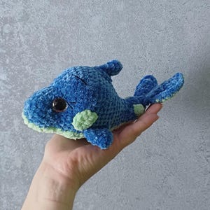 Crochet Marine Animals, Blue Dolphin Toy, Custom Crochet Fish Plushie, Crochet Shark, Dolphin Soft Ornament, Under The Sea Plush