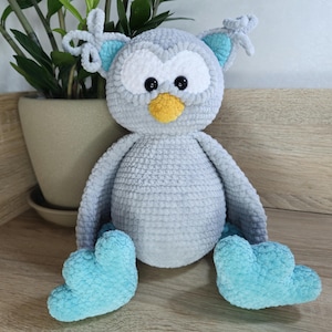 Crochet Owl Plushie Toy, Cute Amigurumi Stuffed Bird, Handmade Owl Doll, Bird Watcher Gift, Handmade Nursery Decor, Owl Lover Present