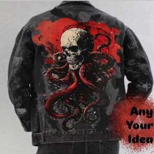 Hand-Painted jacket, custom Hand-painted cloth, Unique Personalized Your Idea