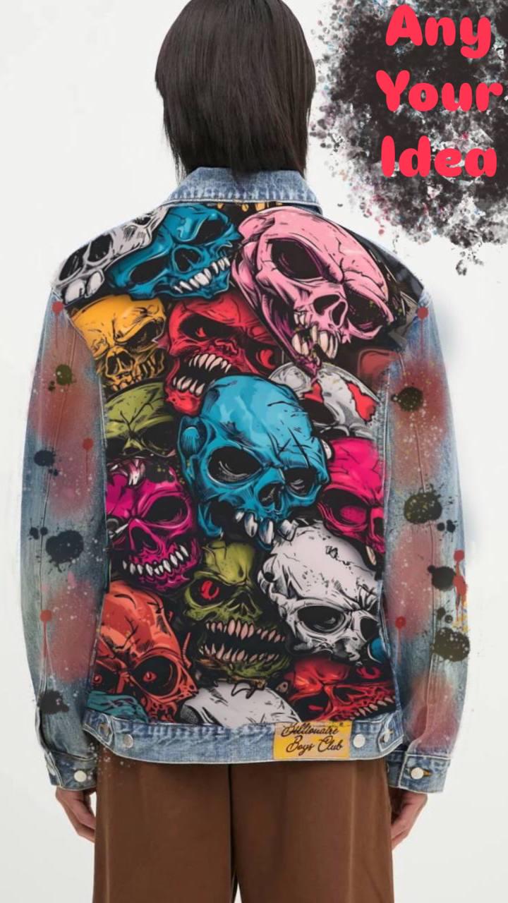 Yellow Hand Painted Jacket Set for Men Bold & Unique Artistic Fashion Statement