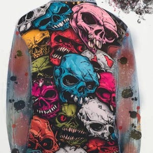 Hand Painted Jacket Made to Order: Painted Denim Jacket, Unique Personalized Clothes for Any Your Idea, Custom Jean Jacket for Men or Women!