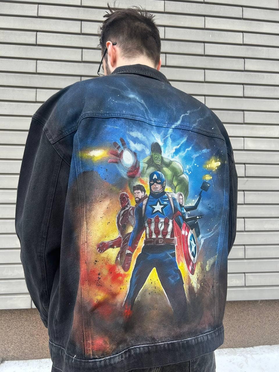 Yellow Hand Painted Jacket Set for Men Bold & Unique Artistic Fashion Statement main image 1