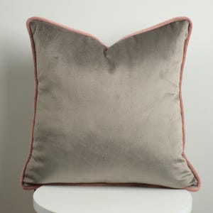 Luxury Velvet Pillows in 17 Colors,Gray color Decorative Cushion Covers with Piping | Modern Throw Pillow Covers for Sofa, Bed ,Livingroom