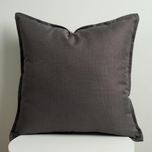 Anthracite Outdoor Cushion Cover, Waterproof Garden Pillow Case, All Sizes Customizable, 17x17, 18x18, 20x20, High-Quality Cushion