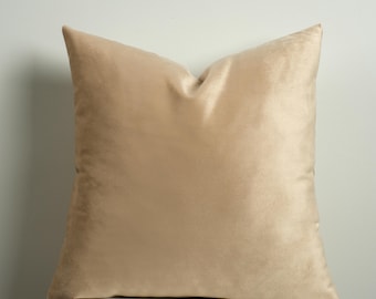 Cream Velvet Pillow Cover | Luxury Sofa Cushion Case | Velvet Lumbar Pillow | 17 Color Options | Modern Decorative Pillow, 17x17 18x18