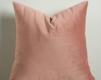 Baby Pink Velvet Pillow Case | Luxury Soft Velvet Cushion | Decorative Throw Pillow for Sofa, Armchair, Bedroom | 17 Colors Available