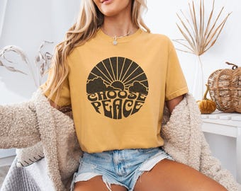 Choose peace Christian tshirt, everday loose fit T shirt, Religious graphic top,vintage comfortable Tees, Faith based gift casual clothing