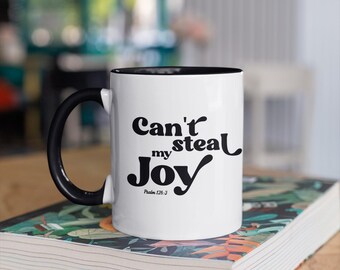 Can’t steal joy coffee mug, Inspirational christian cup, cute ceramic funny religious Mugs,mental health positive teacup, Gift for Her